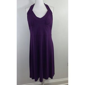 Banana Republic Purple u neck halter Open Back A Line Dress 14